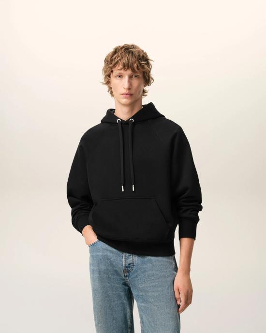 26FW 아미 코튼 드 하트 후드 USW758747 001 BLACK - AMI
