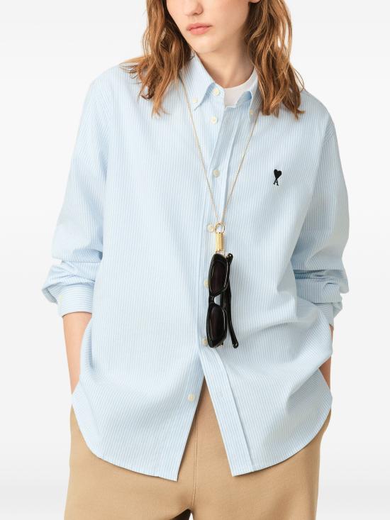 26FW 아미 긴팔 셔츠 USH878CO0087 475 SKBLUEWHT - AMI