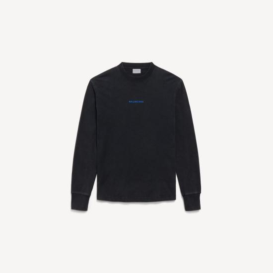 26FW 발렌시아가 반팔 티셔츠 A0017UTTVJ1 8014 BLACKBLUE