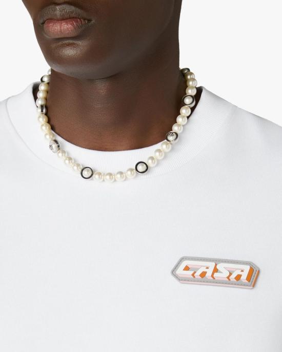 26FW 카사블랑카 반팔 티셔츠 MAW26JTS07804 BRGTHWHITE - CASABLANCA