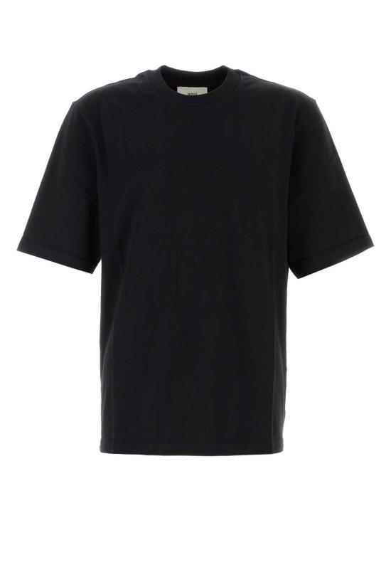 26FW 아미 하트 로고 코튼 자수 티셔츠 UTS341726 001 BLACK