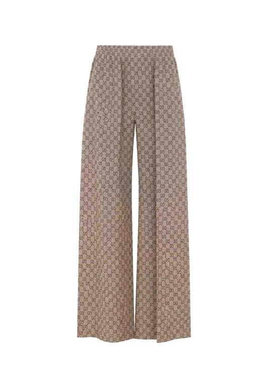 26SS 구찌 프린트 실크 레저 팬츠 A003ZBZAVRI2270 BEIGE