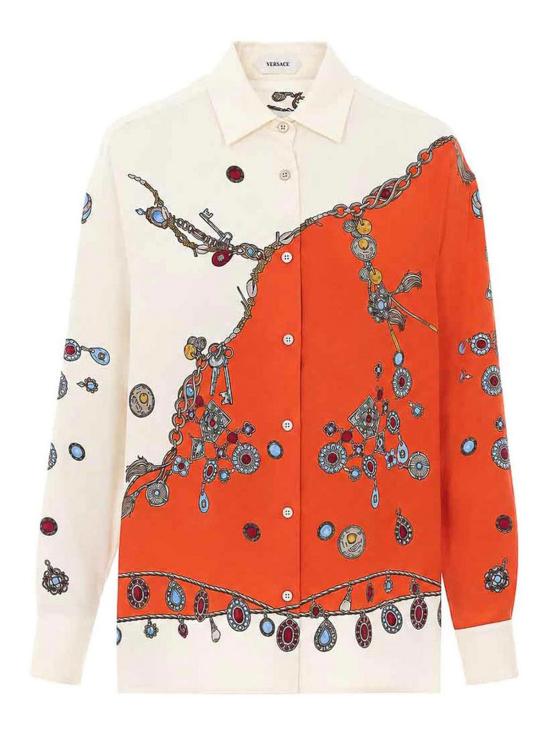 26FW 베르사체 반팔 티셔츠 10256861A186825O360 ORANGE