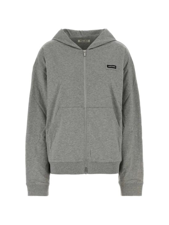 26FW 미우미우 코튼 플리스 후디 MJLA63SOOO192D F0031 GRIGIO