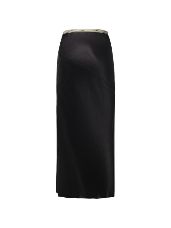 26FW 셀린느 비스코스 새틴 스커트 RJ0E03E99 38NO BLACK - CELINE