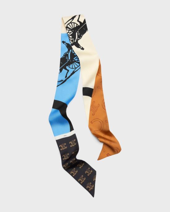 26FW 셀린느 라발리에르 실크 트윌 AA0A62X01 GCW1 VANILLABLUEBROWN GCW1 VANILLA BLUE BROWN