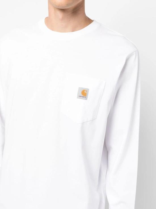 26FW 칼하트 WIP 롱슬리브 포켓 티셔츠 I030437 02XX WHITE - CARHARTT WIP