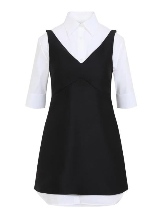 26FW 발렌시아가 하이브리드 셔츠 미니 드레스 A00296TUT221000 BLACK