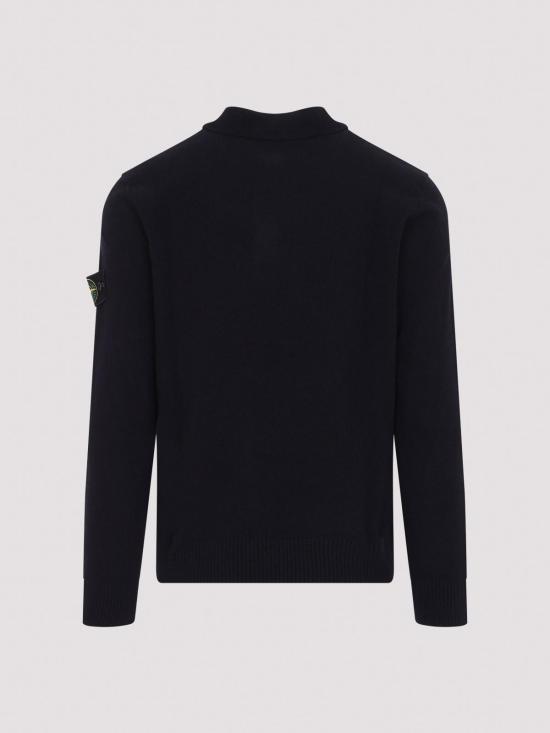 26FW 스톤 아일랜드 라이트 RWS 질롱 울 버튼 플래킷 루즈 핏 폴로 칼라 스웨터 L2S155100018S00B4V0020 DARK BLUE - STONE ISLAND