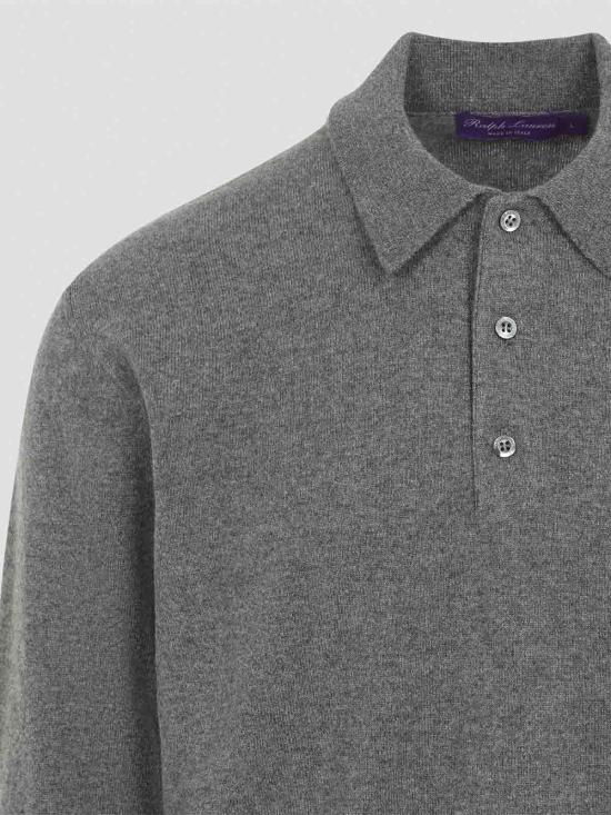 26FW 랄프로렌 퍼플라벨 폴로 티셔츠 790P22444001MEDIUM GREY - RALPH LAUREN PURPLE LABEL