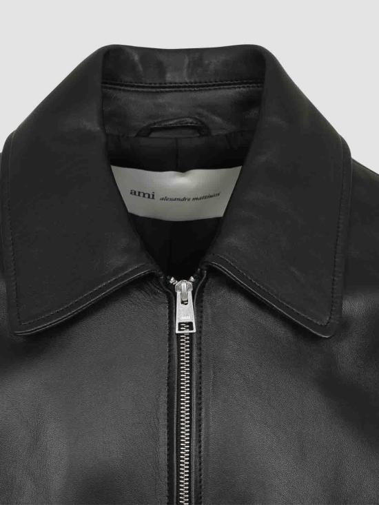 26FW 아미 가죽 자켓 HJK850LH0068001 BLACK - AMI