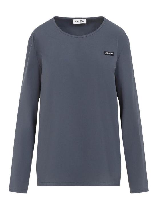 26FW 미우미우 스트레치 포플린 탑 MT2283SOOO6472F063H GREY