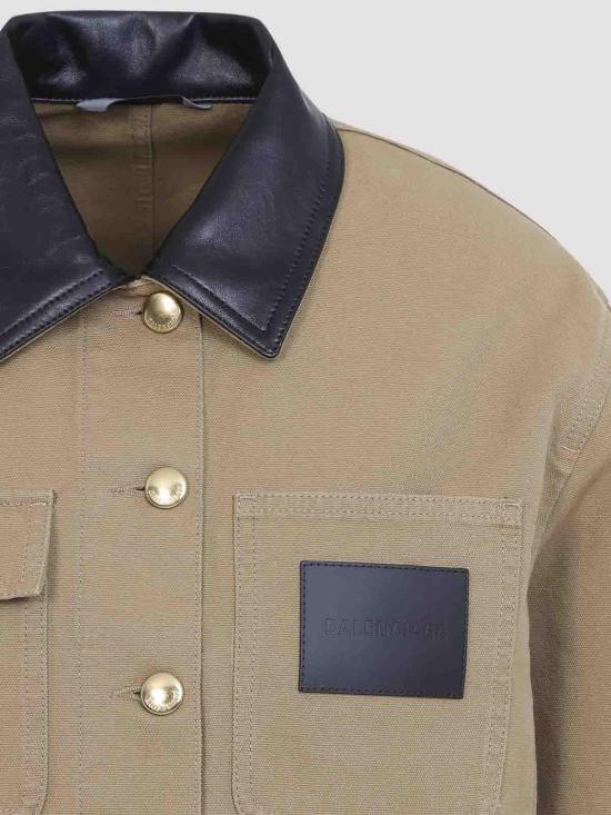 26FW 발렌시아가 크롭 워크웨어 재킷 A0029PTRP159501 BEIGE - BALENCIAGA