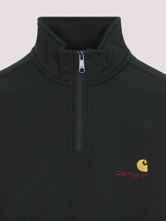 26FW 칼하트 하프 집 아메리칸 스크립트 스웨트셔츠 I0270143T6XXRAVEN GREEN - CARHARTT