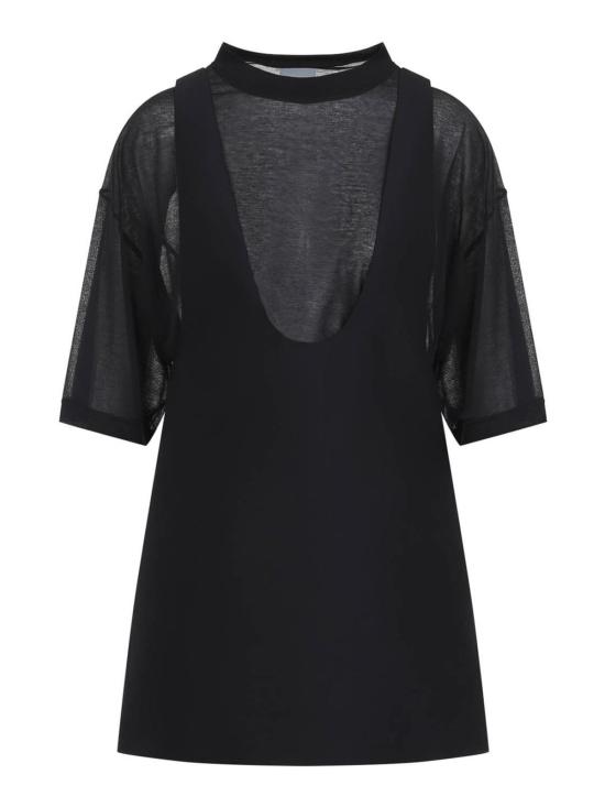 26FW 발렌시아가 하이브리드 미니 드레스 A0028KTUT221000 BLACK
