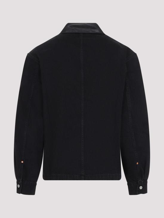 26FW 르메르 레더 칼라 디테일 데님 워크웨어 오버셔츠 SH1310LD1075BK999 BLACK - LEMAIRE