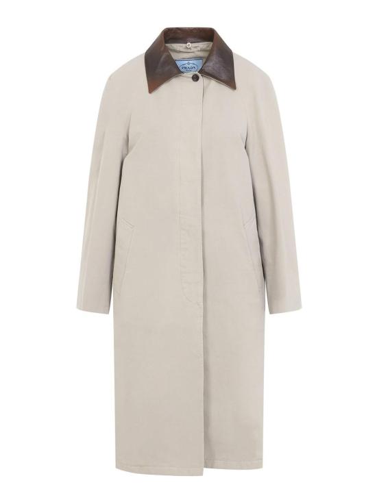 26FW 프라다 싱글 브레스티드 올드 포플린 코트 P648TESOOO19WYF0A08 BEIGE