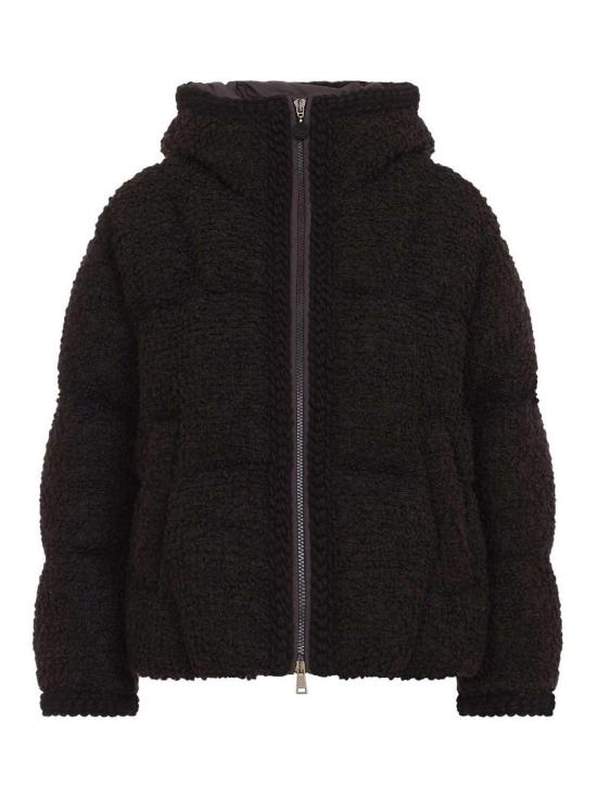 26FW 몽클레어 크리스탈린 후드 울 쇼트 다운 재킷 L20931A00231599VV262 BROWN