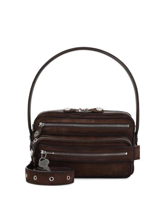 26FW 아크네 스튜디오 카메로 파티 스웨이드 숄더백 C10338ADM DARK BROWN