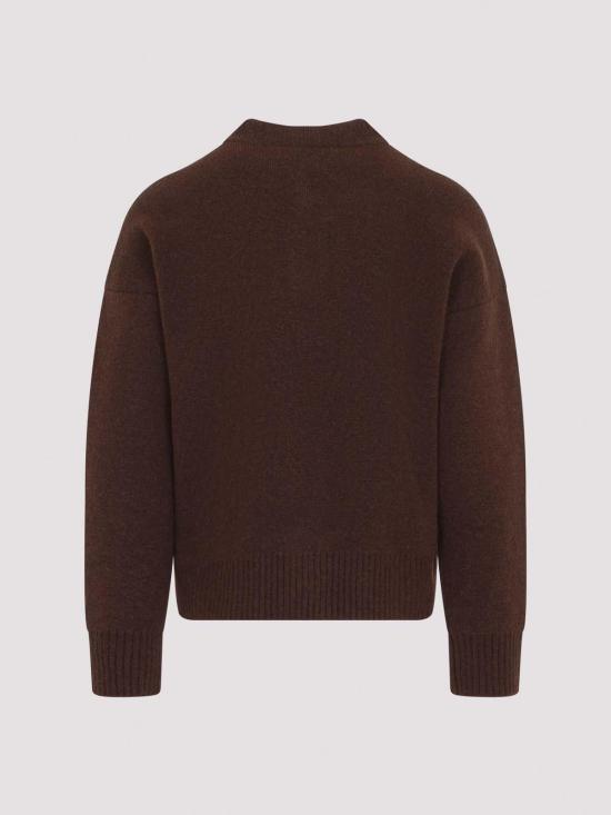 26FW 아미 ADC 하트 인타르시아 알파카 니트 가디건 UKC366KN0135A362 BROWN - AMI