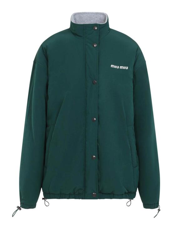 26FW 미우미우 로고 버튼 플리스 자켓 ML1541SOOO6291F0422 GREEN