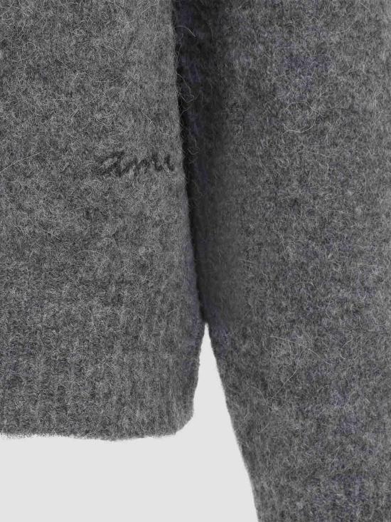 26FW 아미 알파카 아미 롱 슬리브 폴로 스웨터 HPL405KN0021A189 GREY - AMI