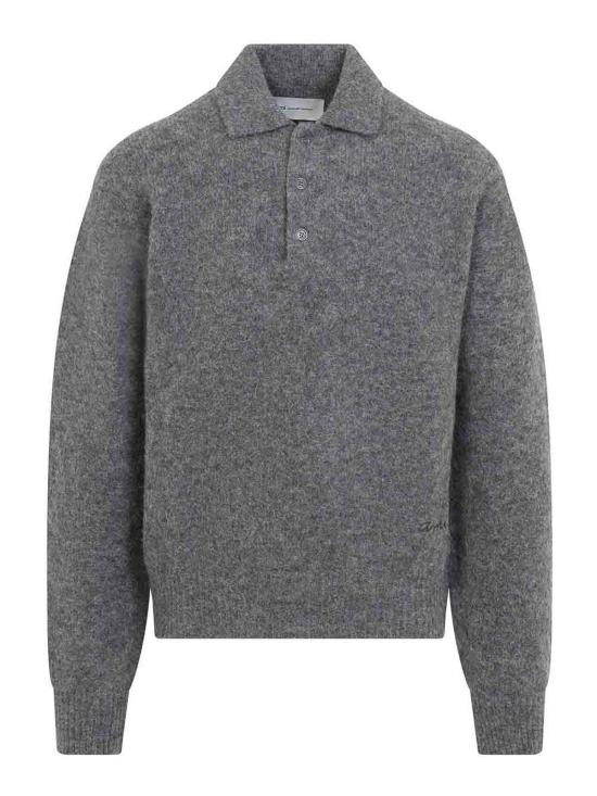 26FW 아미 알파카 아미 롱 슬리브 폴로 스웨터 HPL405KN0021A189 GREY