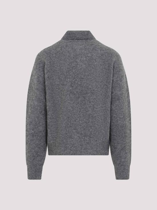26FW 아미 알파카 아미 롱 슬리브 폴로 스웨터 HPL405KN0021A189 GREY - AMI