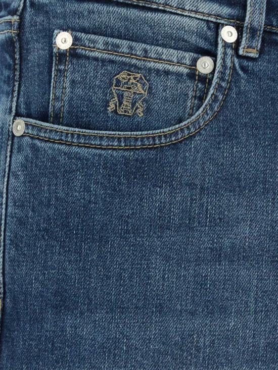 26FW 브루넬로 쿠치넬리 워시드 스트레이트 핏 데님 팬츠 M283PO1090 C1471 Denim - BRUNELLO CUCINELLI