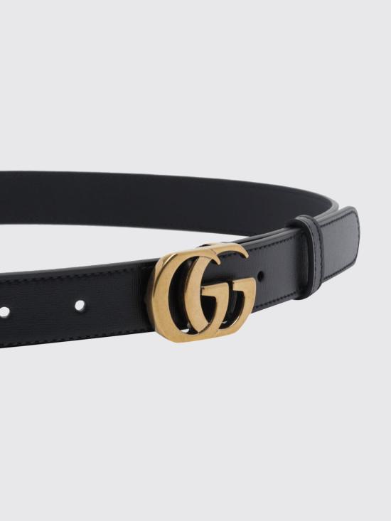 26FW 구찌 컷 GG 마몽 씬 벨트 A005SNAAGYS 1000 Black - GUCCI
