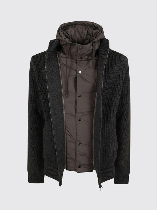 26FW 에르노 5게이지 리브 메리노 울 나일론 샤모니 재킷 MC000195U70272 9490 Grey - HERNO