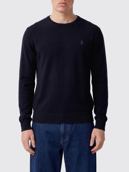 26FW 폴로 랄프로렌 포니 로고 자수 피마 코튼 스웨터 710684957 001 Navy