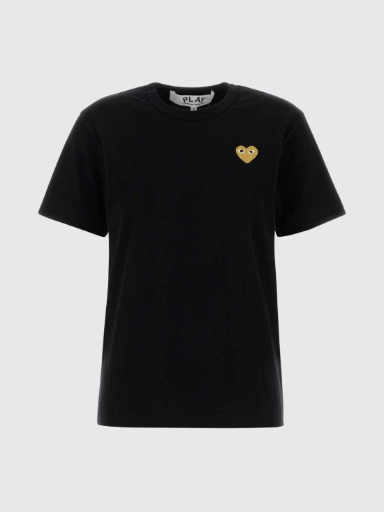 26FW 꼼데가르송 골드하트 와펜 반팔티 AXT216051 Black - COMME DES GARCONS