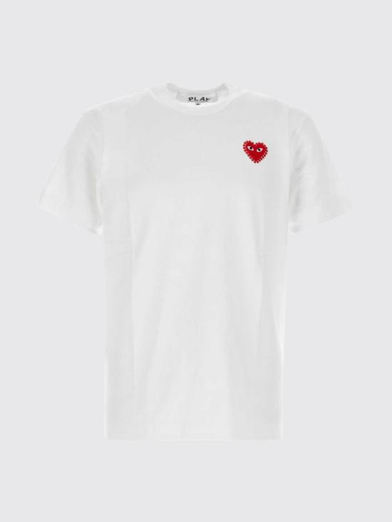 26FW 꼼데가르송 반팔 티셔츠 AXT801051 WHITERED - COMME DES GARCONS