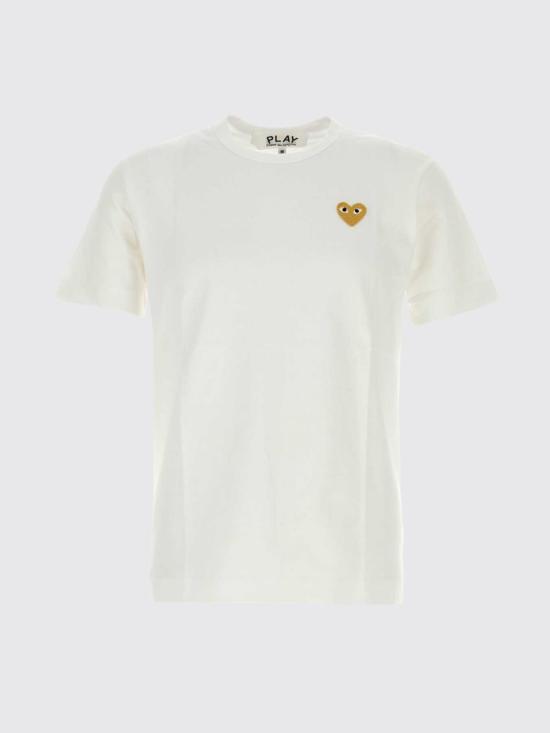26FW 꼼데가르송 골드하트 와펜 반팔티 AXT216051 White - COMME DES GARCONS