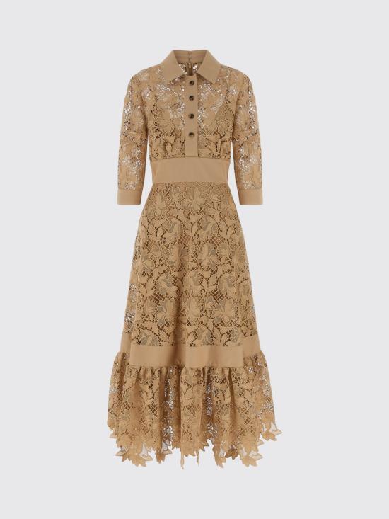 26FW 엘리 사브 롱 원피스 D1292NP26POM02 BROWNSUGAR Beige - ELIE SAAB