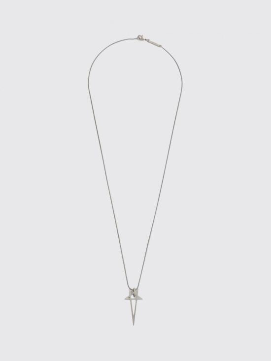 26FW 릭 오웬스 펜타그램 팜 네크리스 RJ0000066MMT 128 Silver