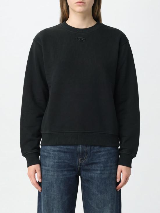 26FW 디젤 Oval D 자수 코튼 스웨트셔츠 A217240GSBP 9XX Black