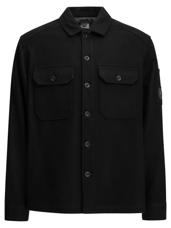 26FW 씨피 컴퍼니 펠티드 울 렌즈 버튼 오버셔츠 21CMOS261A110804A999 Black
