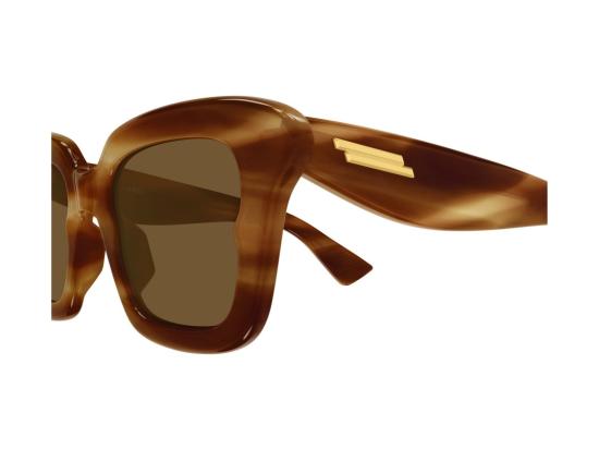 26FW 보테가베네타 선글라스 Bv1493s 골드 액센트 오버사이즈 호피무늬 스퀘어 - BOTTEGA VENETA
