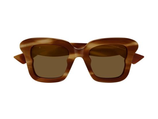 26FW 보테가베네타 선글라스 Bv1493s 골드 액센트 오버사이즈 호피무늬 스퀘어 - BOTTEGA VENETA