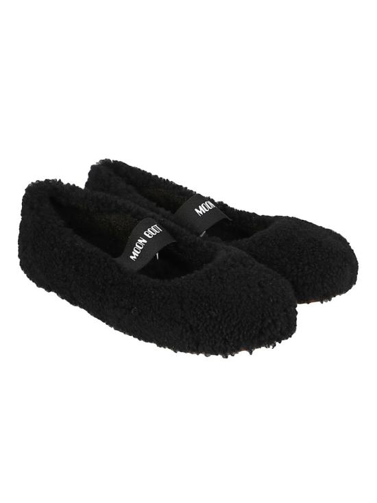 26FW 문부츠 시어링 퍼 발레리나 플랫슈즈 80D2400010 Black - MOON BOOT
