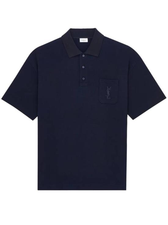 26FW 생로랑 카산드라 코튼 피케 폴로 셔츠 862765 Y38FL Black