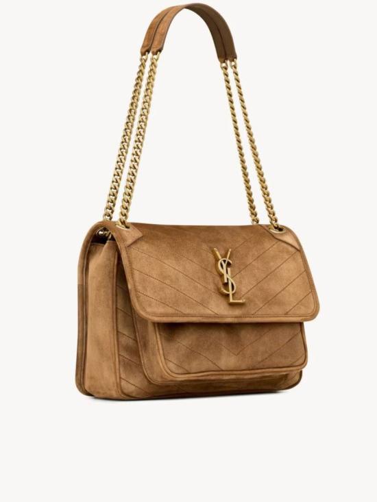 26FW 생로랑 니키 미디움 스웨이드 숄더백 633184 1U807 Brown - SAINT LAURENT