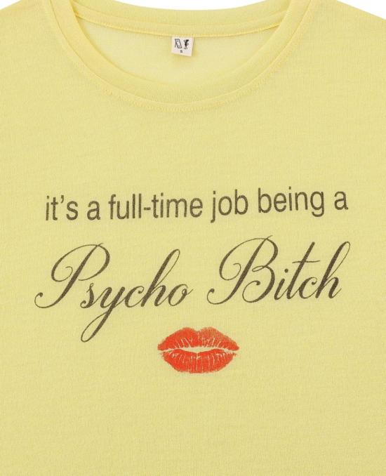  패션 브랜드 컴퍼니 반팔 티셔츠 패션 브랜드 회사 Psycho Bitch 울 블렌드 아기 티셔츠 - FASHION BRAND COMPANY