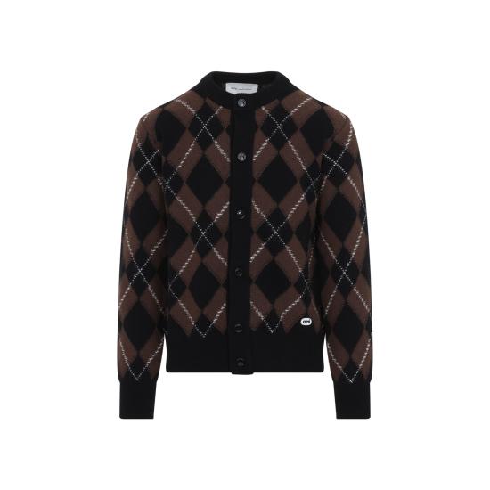 26FW 아미 가디건 HKC400 KN0202 A352 BLACK CHOCOLATE BROWN