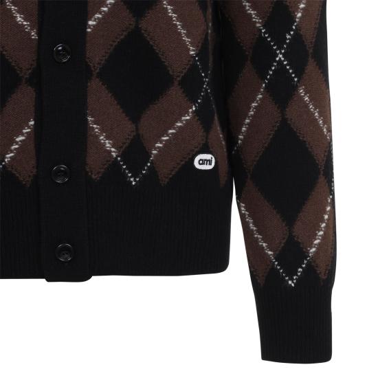 26FW 아미 가디건 HKC400 KN0202 A352 BLACK CHOCOLATE BROWN - AMI
