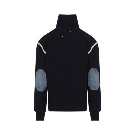 26FW 마르지엘라 엘보우 패치 스웨터 S50HA1072 S18147 511 NAVY - MAISON MARGIELA