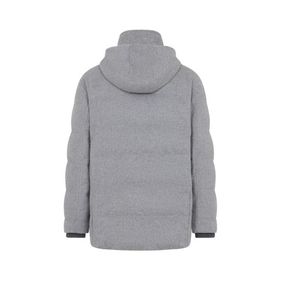 26FW 브루넬로 쿠치넬리 본디드 울 플란넬 탈부착 후드 다운 자켓 MM4701823 CF427 GRIGIO CHIARO PIOMBO - BRUNELLO CUCINELLI