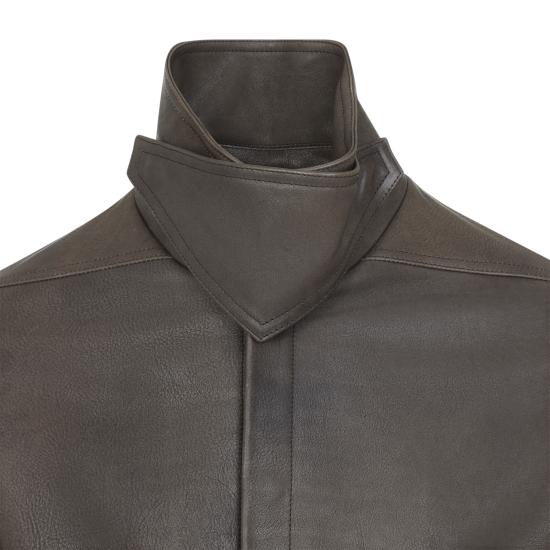 26FW 릭 오웬스 가죽 자켓 RR02F4705 LCD 39 WASHED BLACK - RICK OWENS